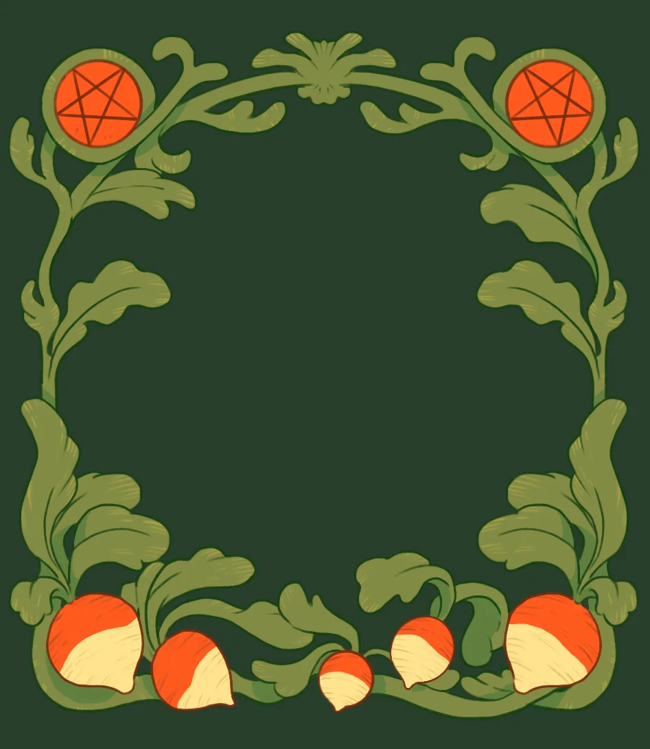 The finished turnip vine frame